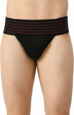 Oliver Mens Cotton Gym Supporter Back Covered With Cup Pocket for Athletic Gym & Sport Supporter(Black)