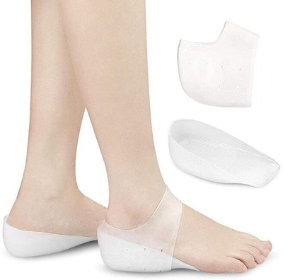 ADP TRADERS Invisible Height Booster Socks Insoles Increase Socks Heel Pads Silicone 3cm Insole(White)