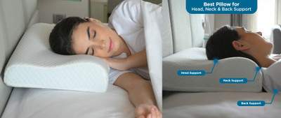 RUSHABH ENTERPRISE Memory Foam Animals Sleeping Pillow Pack of 1(White)