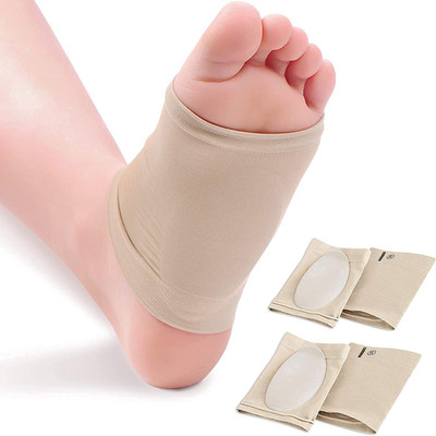 Granth Enterprise Unisex Flat Arch Support Pad Socks for Foot Pain Relief, Free Size - (1 Pair) Ankle Support(Brown)