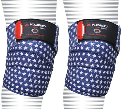 KOBO Weight Lifting Knee Wraps Heavy Duty Elastic Compression for Squats Deadlift Knee Support