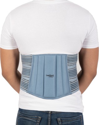 Leeford Lumbo Sacral Belt with Breathable Elastic| Extra Padded| Pack of 1- L Size for Back / Lumbar Support(Blue)