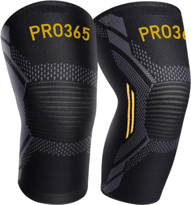 PRO365 Premium Gym Knee Cap.Pain Relief Brace,Supportive Knee Guard & Pad for Men&Women Knee Support(Black, Yellow)
