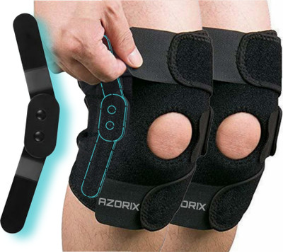 AZORIX Hinge Knee Support Brace Open Patella for Knee Pain Relief and Injury Recovery Knee Support(Black)