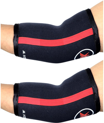 KOBO Power Weight Lifting Elbow Sleeves/Elbow Wraps Bandages 5 mm Neoprene Elbow Support(Black)