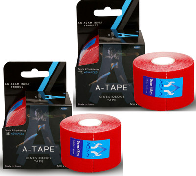 Agam A-Tape Kinesiology Tape (Pack of 2) Kinesiology Tape(Red)