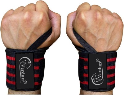 Verdure Professional Wrap Band Strap For Gym and Fitness - 1 pair Wrist Support(Red)