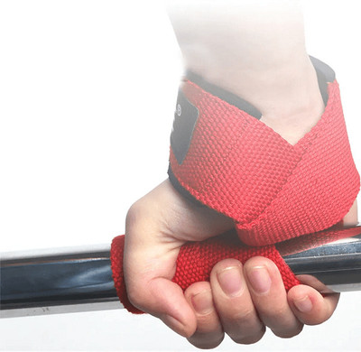 Fitcozi 2Pcs Weight Lifting Straps Hand Wrist Support Wraps Bodybuilding Red Wrist Support