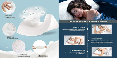 ANUSHKA ENTERPRISE Memory Foam Nature Sleeping Pillow Pack of 1(White)