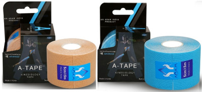 Agam A-Tape Kinesiology Tape (Pack of 2) Kinesiology Tape(Beige, Blue)