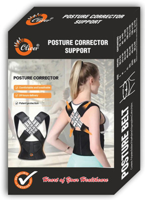 Oliver Back Brace Fixer for Men & Women Shoulder Chest Straight Belt Posture Corrector(Black)