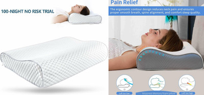 PRATIK MARKETING Memory Foam Solid Sleeping Pillow Pack of 172(White)