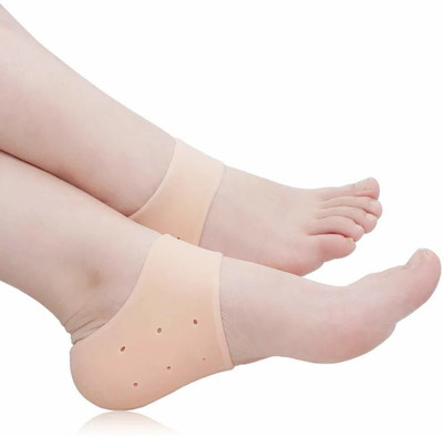 CareHut Silicone Heel Pad Socks for Pain Relief - Men & Women (Beige, Free Size, 1 Pair) Insole(Beige)