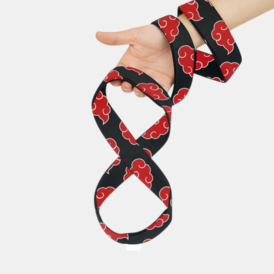 Zoku Akatsuki 8-Figure Lifting Straps | Deadlift Support Gym Straps for Powerlifting Wrist Support(Black, Red)