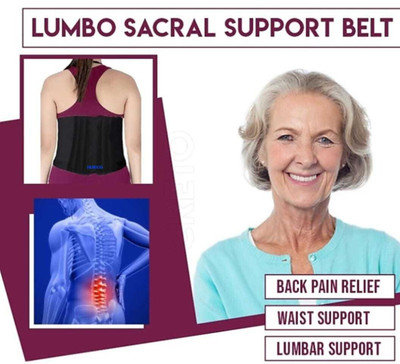 NUBICO Unisex LS Belt for Back Pain Relief-Compression|Dual Adjustable Straps Back / Lumbar Support(Black)