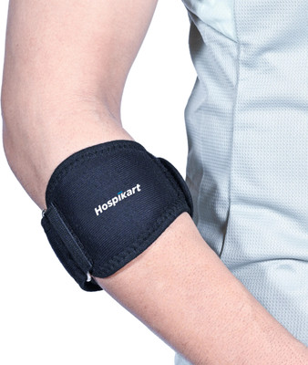 HOSPIKART Tennis Elbow Support Brace for Sports with Gel Padding, Universal Size Band for Elbow Support(Black)