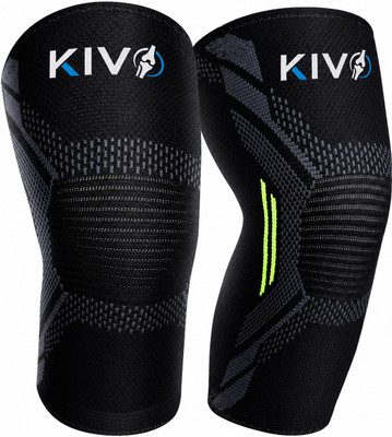 Kivo. Knee Cap,Compression Sleeve, Running, Gym, Hiking Knee Support (Green, Black) Knee Support(Black)