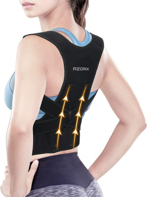 AZORIX Posture Corrector Belt for men & women Back & Body Support Belt Pro Posture Corrector(Black)