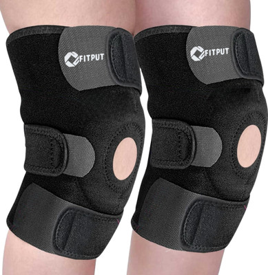 FITPUT Knee Belt for Women and Men for Ligament injuries, Knee Pain, and Support Knee Support(Black)