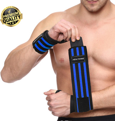 HealthHike Supporter for Gym, Adjustable Hand Wrap, Strap/Band for WeightLifting Men Women Wrist Support(Blue, Black)