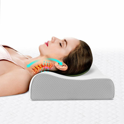 HIRUSH ENTERPRISE Memory Foam Geometric Orthopaedic Pillow Pack of 1(White)