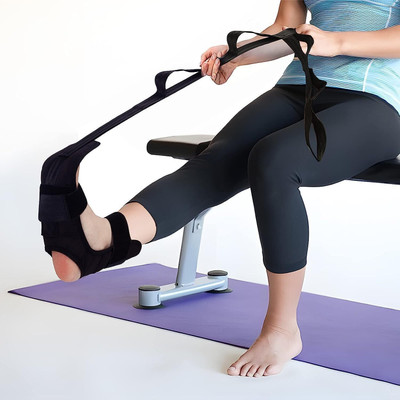 iamalot Stretching Trainer Durable Correction Belt Foot Drop Stretcher Ankle Ankle Support(Black)