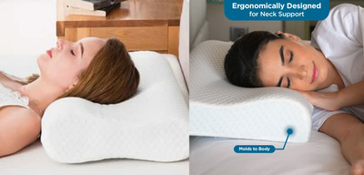 PRATIK MARKETING Memory Foam Abstract Sleeping Pillow Pack of 65(White)