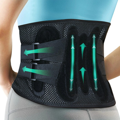 AGEasy Spine Pro Max Belt 3 Interchangeable Pads | LS Belt with hot/cold therapy Back / Lumbar Support(Black)