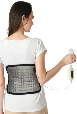 NETVULL Orthopaedic Electric Heating Pad With Extra Cover | Heat Belt Back / Lumbar Support(Grey)