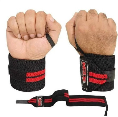 BQH Weight Lifting Training Wrist Wraps For Wrist Support (Black/Red) Abdominal Belt