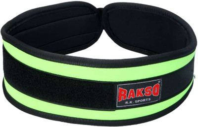 Rakso Weight lifting Gym Belt Back Support For Men and Women green NYLON Weight Lifting Belt