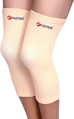 FAZTER Unisex Stretchable Compression Knee Cap Brace For Joint Pain Relief (Pair) Knee Support(Beige)