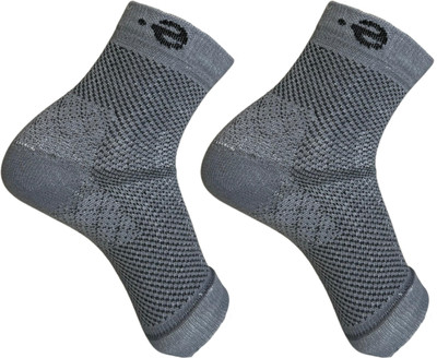 ecosync Bamboo Cotton Ankle Pain Relief Socks for Men & Women, Compression Socks Foot Ankle Support(Grey)