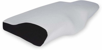 JSB BS07 Contoured Cervical Pillow with Memory Foam for Cervical Neck Pain Relief Cervical Pillow(Grey, Black)