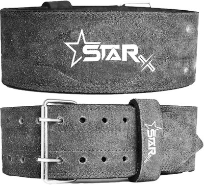 STARX Husky Suede leather power lifting gym belt for heavy workout for man woman Weight Lifting Belt(Grey)