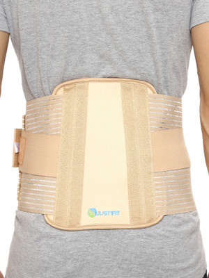 JUSTIFIT Lumbar Sacral Waist Belt Men/Women Lower Back Pain support spine contoured belt Back / Lumbar Support(Beige)