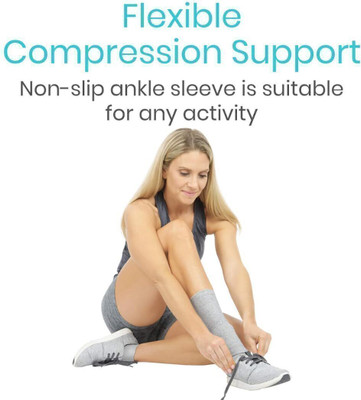 Justlist Bamboo Ankle Support by Vive Pair - Antimicrobial Bamboo Charcoal Ankle Support(Grey)