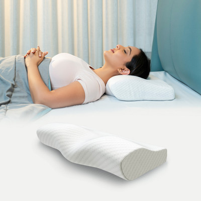WELLGIVER Orthopedic Memory Foam Pillow for Sleeping, Neck and Shoulder Pain Neck Support(White)