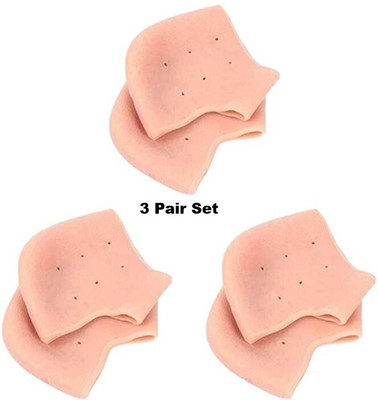 KBC Silicone Anti Heel Crack Moisturizing Socks, Pain relief (3 Pair) Heel Support