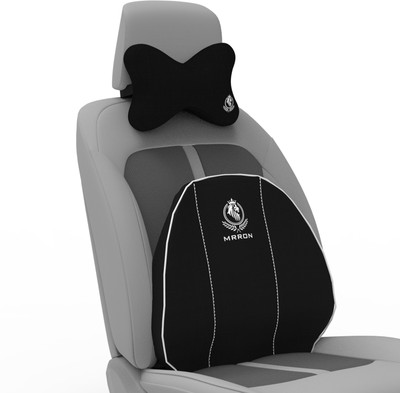 MRRON Bone Cruz Memory Foam Neck Rest & Lumber Support For Car or Office Chair Back / Lumbar Support(Black)
