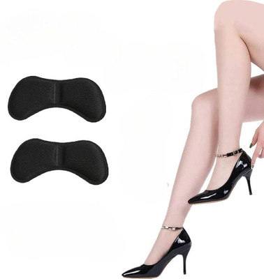 KGBTREADS Heel Grips Liner Cushions Inserts for Loose Shoes Insoles 1 pair Heel Support(Black)