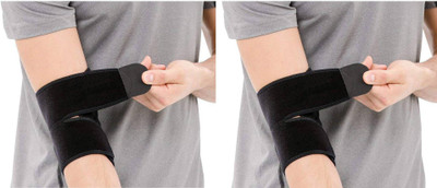Leosportz ( 2pc )Elbow Support, Reversible Neoprene Support Elbow Support(Black)