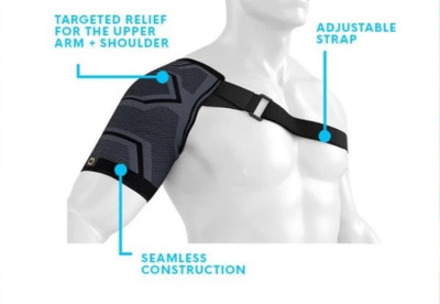 sPORTZ Adjustable Pain Relief With Powerknit Compression Technology Support [BLACK] Shoulder Support