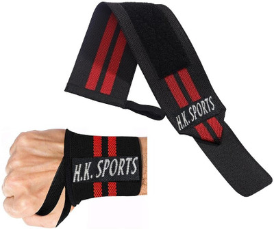 HK Sports 1 Pair Wrist Supporter | Wrist Brace | Wrist Wrap | Wrist Band | Wrist Strap | Wrist Support(Red, Black)