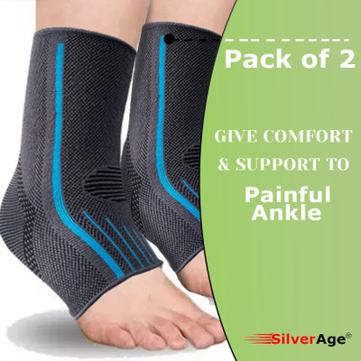 Silverage ANKLE SUPPORT PACK OF 2 Ankle Support(Black, Green)
