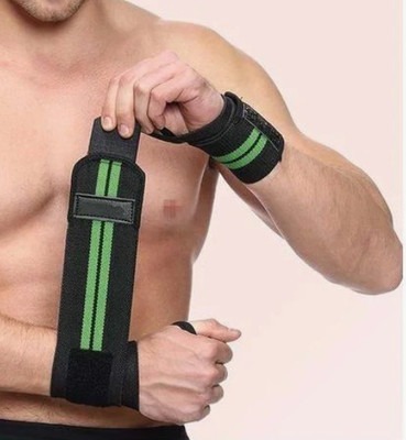 HouseOfCommon WRIST BAND SUPPORTER FOR GYMMING Adjustable Wrist Wrap with Thumb Loop Strap Wrist Support(Green)