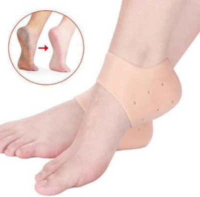 CTIYACART Anti Crack Silicon Gel Heel Foot Protector Socks for Pain Relief And Heel Cracks Heel Support(Beige)