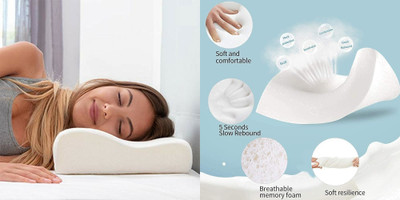 RUSHABH ENTERPRISE Memory Foam Alphanumeric Sleeping Pillow Pack of 1(White)