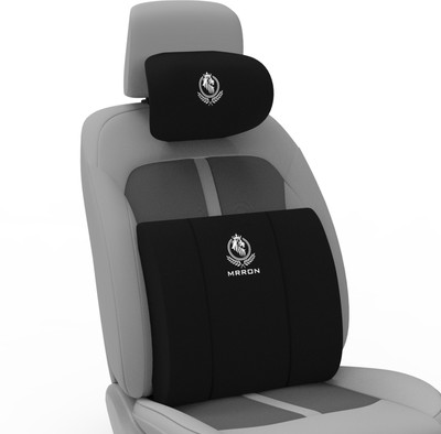 MRRON MIVI Memory Foam Neck Rest & Big Lumber Spine Support For Car or Office Chair Back / Lumbar Support(Black)