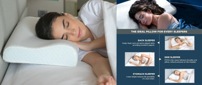 RUSHABH ENTERPRISE Memory Foam Floral Sleeping Pillow Pack of 1(White)